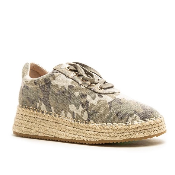 Camo Jute Platform Sneakers - Picture 1 of 4